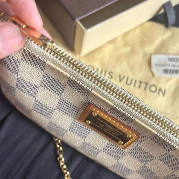 FLASH SALE!!!! Louis Vuitton Damier Azur Clutch with Gold Accents - Picture 4 of 5